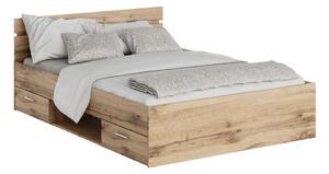 Manželská posteľ 140 cm Michigin (dub wotan) (s úložným priestorom). Vlastná spoľahlivá doprava až k Vám domov. 1096899