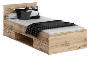 Jednolôžková posteľ 90 cm Michigin (dub wotan) (s úložným priestorom). Vlastná spoľahlivá doprava až k Vám domov. 1096896