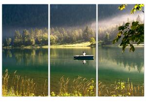 Obraz loďky na jazere (Obraz 120x80cm)