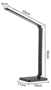 LED Stolná lampa s bezdrôtovou nabíjačkou LED/10W/230V matný chróm