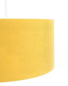 Závesná lampa biela so žltým odtieňom 50 cm - Combi 1
