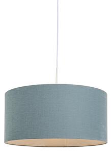 Závesná lampa biela s modrým tienidlom 50 cm - Combi 1