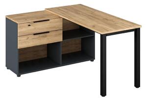 NovýNábytok.sk Rohový PC stolík Klodekas 8 (dub artisan + čierna) . Vlastná spoľahlivá doprava až k Vám domov. 1097181