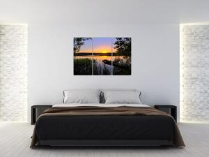 Obrázok jazera sa západom slnka (Obraz 120x80cm)