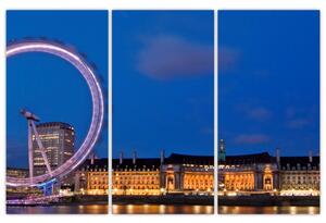 Londýnske oko v noci - obraz (Obraz 120x80cm)