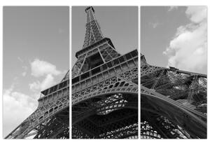 Čiernobiely obraz Eiffelovej veže (Obraz 120x80cm)