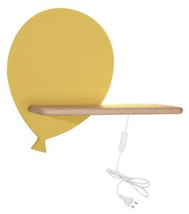 Nástenné svietidlo policové 4W, žltý balónik - s napájacím káblom