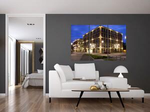 Osvetlené budovy - obraz (Obraz 120x80cm)