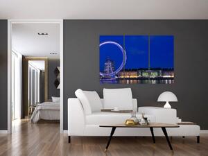 Nočné Londýnske oko - obrazy (Obraz 120x80cm)