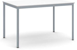 Jedálenský stôl, 1200 x 800 mm, tmavo sivá podnož, biela