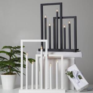 Drevené osvetlenie okna Frame, 5–pl., tmavo–sivá