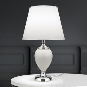 Orion LA 4-1229 - Stolná lampa OVUM 1xE27/40W/230V 48 cm keramika biela/chróm
