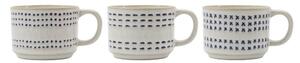 Kameninový hrnček Stitch Off White – sada 3 ks, 250 ml