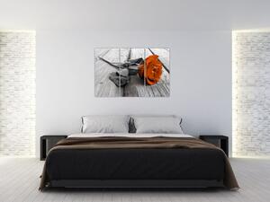 Ruže oranžová - obraz (Obraz 120x80cm)