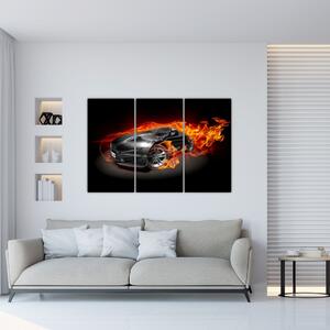 Obraz horiace auto (Obraz 120x80cm)