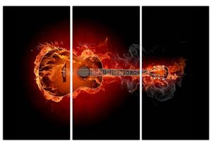 Obraz horiace gitara (Obraz 120x80cm)
