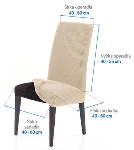 Super strečové poťahy NIAGARA smotanová stoličky s operadlom 2 ks (40 x 40 x 55 cm)