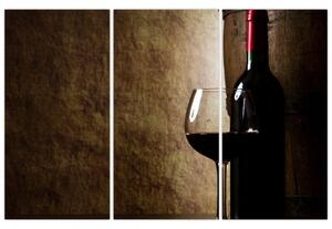 Fľaša vína - moderný obraz (Obraz 120x80cm)