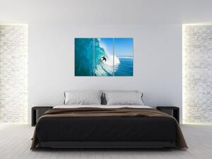 Surfer na vlne - moderný obraz (Obraz 120x80cm)