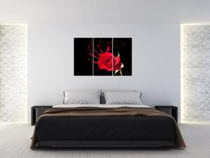 Abstraktný obraz ruža - obraz (Obraz 120x80cm)