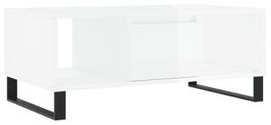 Konferenčný stolík lesklý biely 90x50x36,5 cm spracované drevo