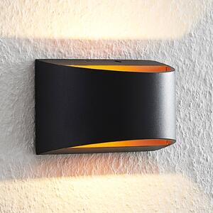 Arcchio Jasina nástenná LED, polguľatá, čierna