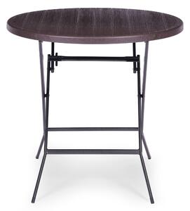 Skladací záhradný stôl, 79cm, imitácia dreva - hnedá