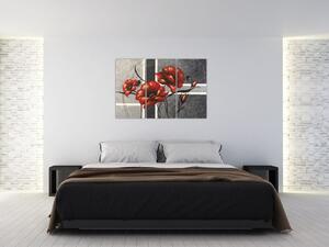 Abstraktný obraz kvetín (Obraz 120x80cm)
