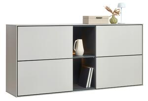 SKRINKA NA TOPÁNKY, grafitová, kašmírová, 170/81/41 cm Voleo - Skrine, regály & police na topánky