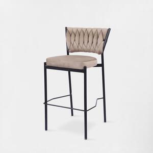 Barová stolička LIANA s čiernymi nohami, sivobéžová