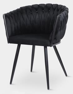 Velúrová stolička LIANA čierna