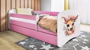 POSTEĽ PRE DETI A MLÁDEŽ 80/160 cm, biela, pink MID.YOU - Detské izby, Online Only