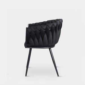 Velúrová stolička LIANA čierna