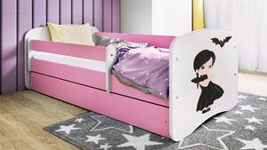 POSTEĽ PRE DETI A MLÁDEŽ 80/160 cm, biela, pink MID.YOU - Detské izby, Online Only