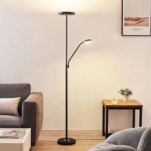 Lindby Sumani LED stojaca lampa, okrúhla, čierna