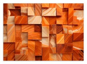 Fototapeta, Oranžová kostka 3D - 100x70 cm