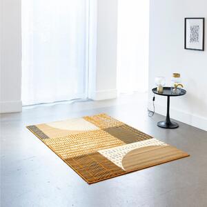 Dekoratívny koberec s geometrickým vzorom horčicová 60x110cm