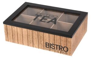 Krabička na čaj BISTRO prírodná/čierna ​