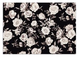 Fototapeta, Černobílé květiny - 350x245 cm