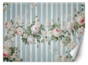 Fototapeta, Bílé vintage květiny - 100x70 cm