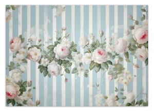 Fototapeta, Bílé vintage květiny - 100x70 cm