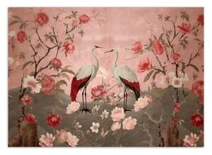 Fototapeta, Květiny a ptáci Chinoiserie - 400x280 cm