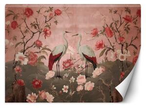 Fototapeta, Květiny a ptáci Chinoiserie - 300x210 cm