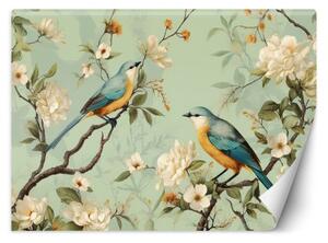 Fototapeta, Ptáci Květiny Chinoiserie - 150x105 cm