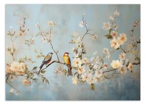 Fototapeta, Ptáci na větvi Chinoiserie - 150x105 cm