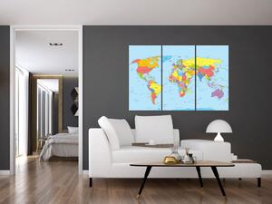 Mapa sveta - obraz (Obraz 120x80cm)