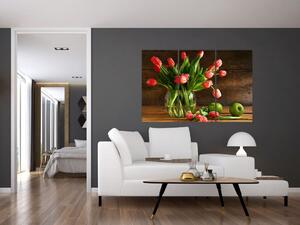 Obraz tulipánov vo váze (Obraz 120x80cm)