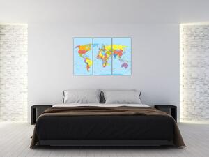 Mapa sveta - obraz (Obraz 120x80cm)