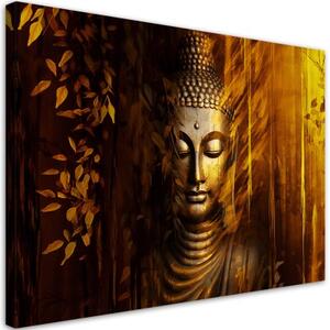 Obraz na plátně, meditující buddha příroda - 120x80 cm