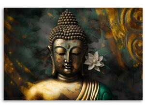Obraz na plátně, Zen lotosový květ buddha - 60x40 cm